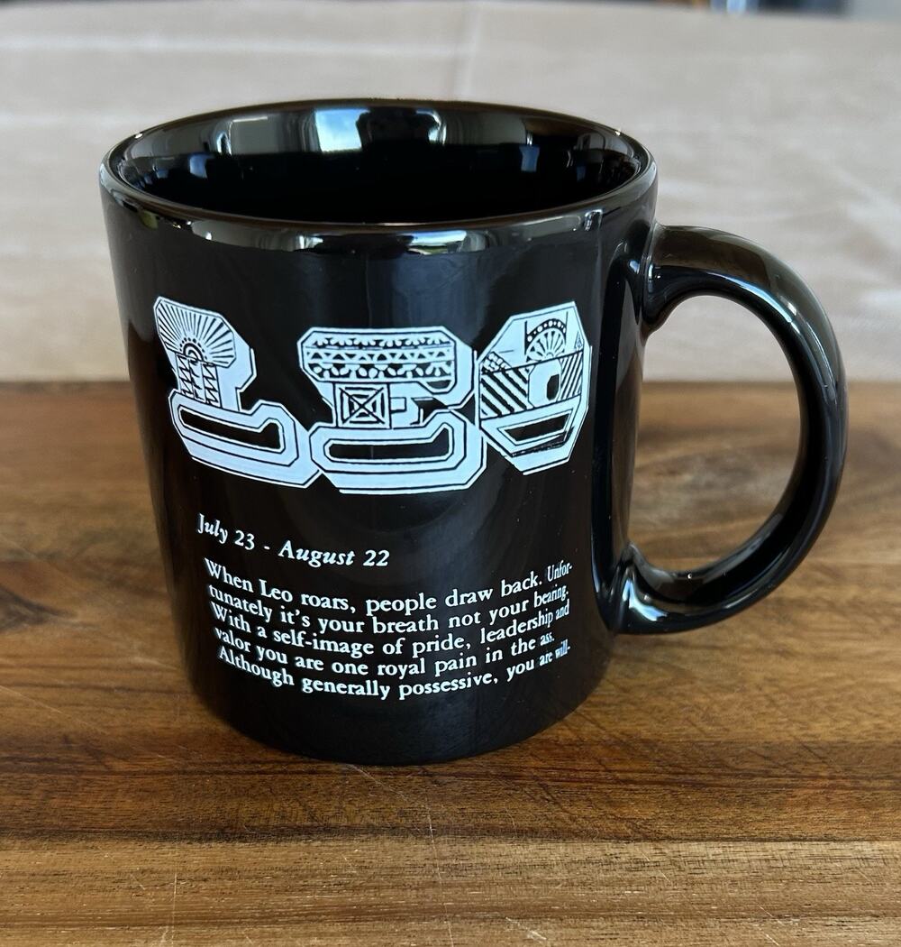 LEO Snarky Zodiac Coffee Mug Tea Cup Astrology 1970's CCCC 4-C England Sarcasm